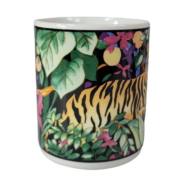 2/$15 Vitromaster Jungle Rain Forest Floral Mug Parrot Handle Zipkin 1993 VTG - Picture 4 of 12